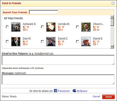 Invite Yelp friends to your Event