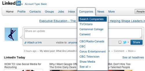 Search for Companies on LinkedIn