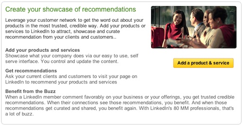 LinkedIn Company Page Products and Services