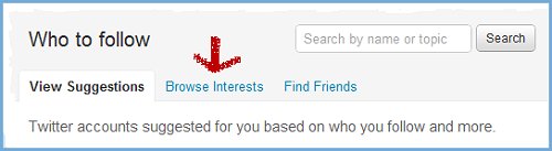 Browse Interests on Twitter