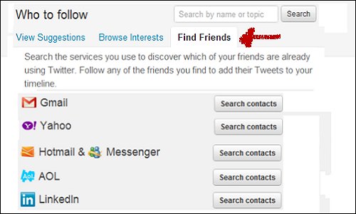 Find Friends on Twitter