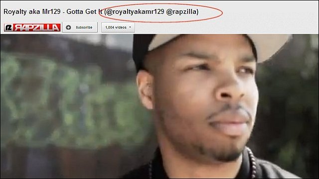 Artist and Rapzilla Twitter Handle on Videos