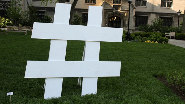 Hashtag sculpture