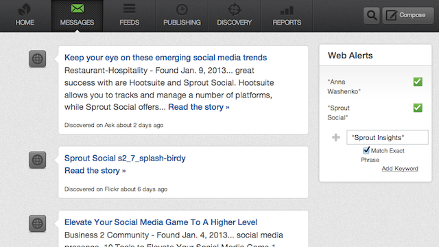 Web Alerts screenshot